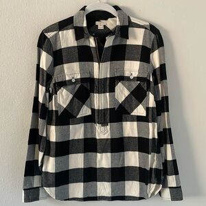 J. Crew Factory Buffalo plaid Flannel Pullover Check Shirt-jacket